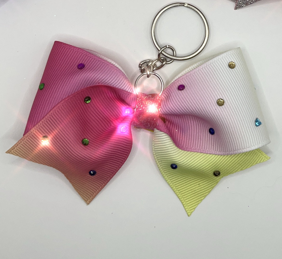 Rainbow Keychain Bows